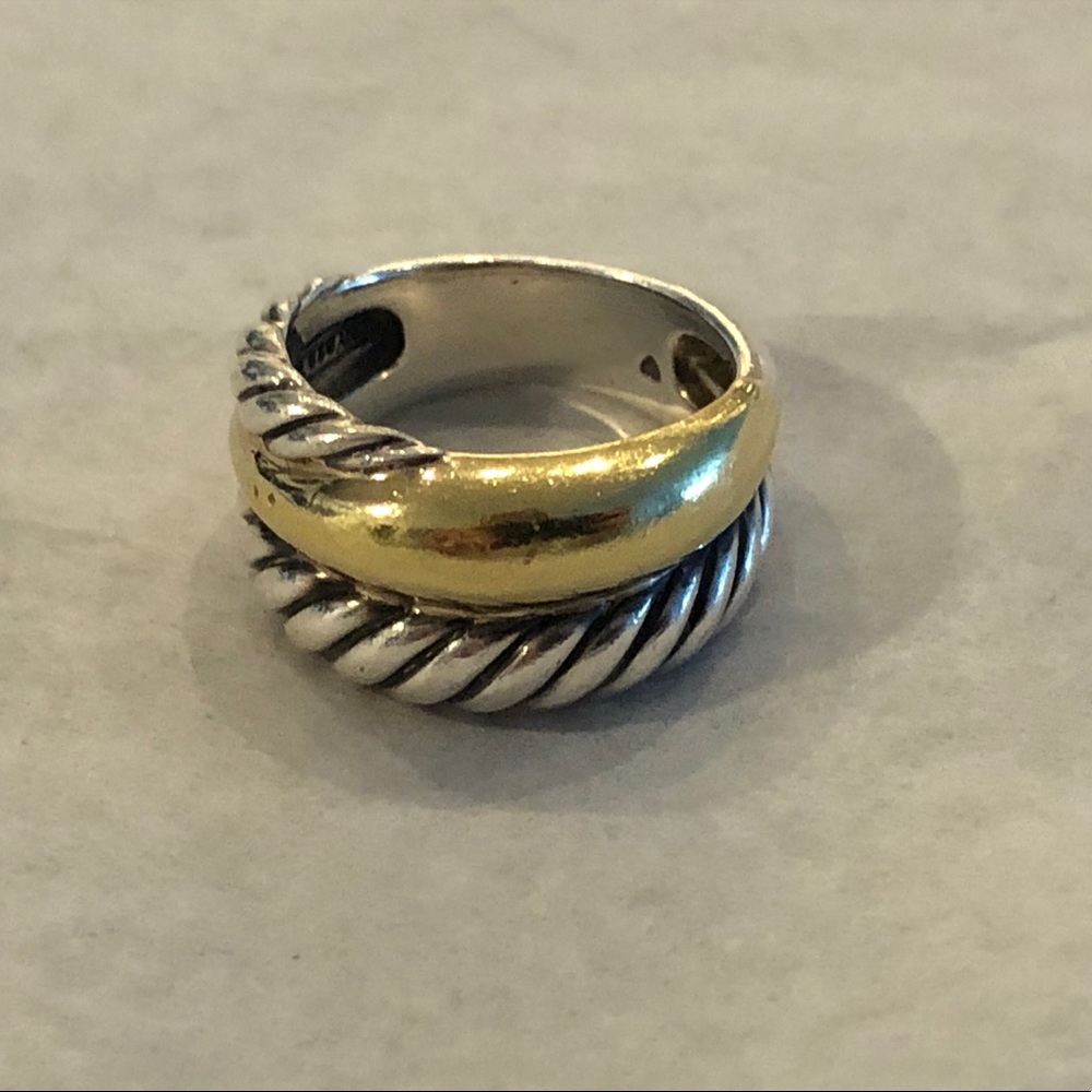 David Yurman Gold and Silver Ring. size 7.